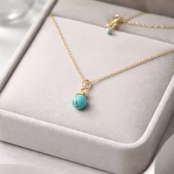 Collier pendentif Anse – Turquoise – vue 5