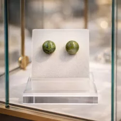 Boucles d oreilles clous en acier inoxydable avec pierre naturelle cabochon
