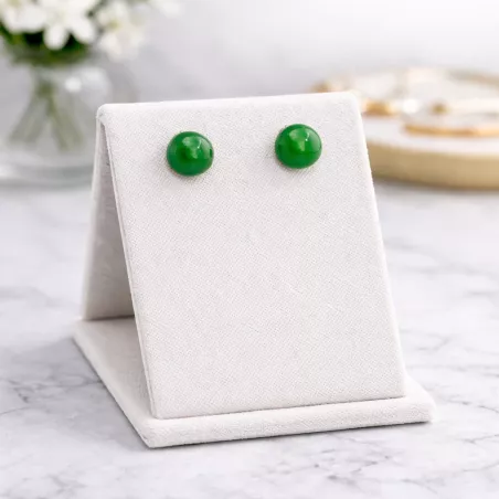 Boucles clous en acier inoxydable dore ou argente avec pierre naturelle