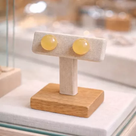 Boucles d oreilles clous en acier inoxydable avec pierre naturelle cabochon