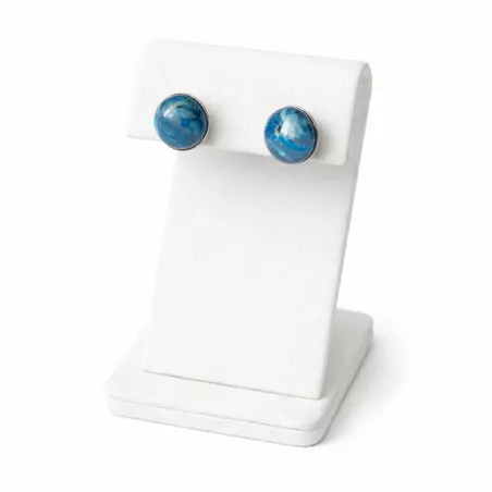 Boucles d oreilles clous en acier inoxydable avec pierre naturelle cabochon