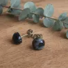 Boucles d oreilles clous en acier inoxydable avec pierre naturelle cabochon
