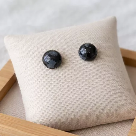 Boucles d oreilles clous en acier inoxydable avec pierre naturelle cabochon