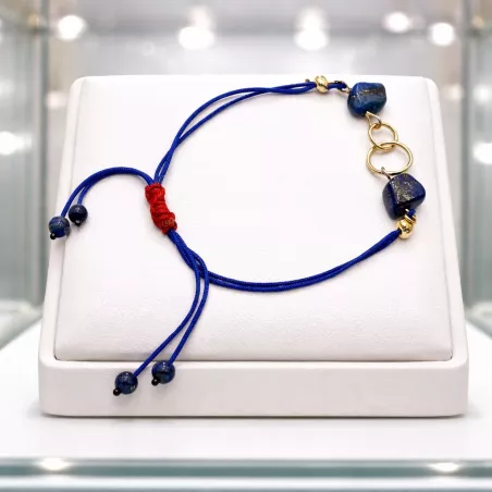 Bracelet fil Eta – Lapis Lazuli – acier inoxydable doré – pierre naturelle