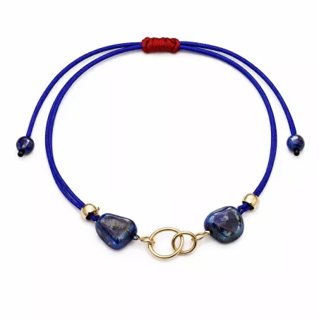 Bracelet fil Eta – Lapis Lazuli – acier inoxydable doré – vue du bracelet
