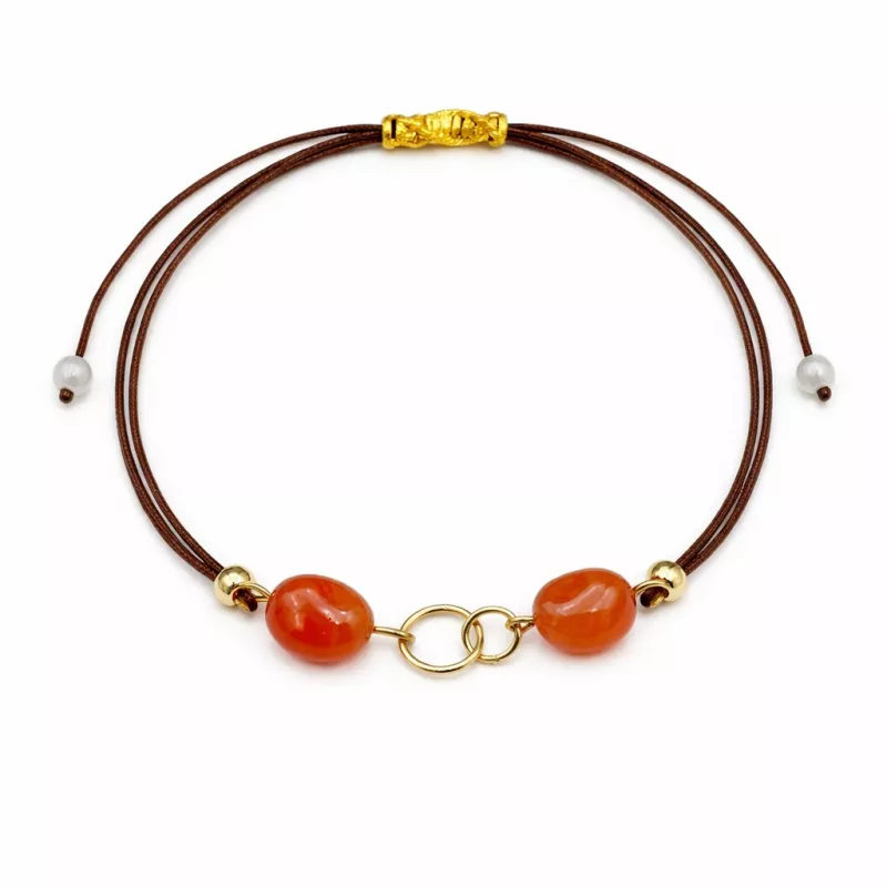 Bracelet fil Eta – Agate – acier inoxydable doré – vue du bracelet