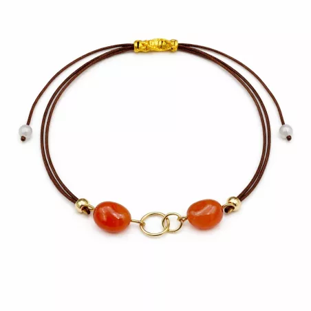 Bracelet fil Eta – Agate – acier inoxydable doré – vue du bracelet