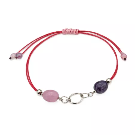 Bracelet fil Eta – Fluorite – acier inoxydable argenté – vue du bracelet