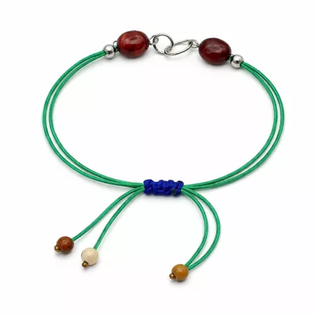 Bracelet fil Eta – Calcédoine – acier inoxydable argenté – vue du bracelet
