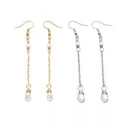 Boucles Rusalka longues artisanales en acier inoxydable