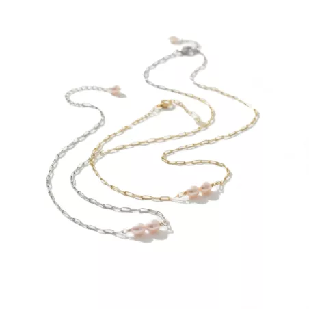 Collier Nova avec perles d’eau acier inoxydable