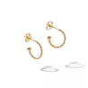 Boucles d’oreilles anneau torsadé acier inoxydable doré fond blanc