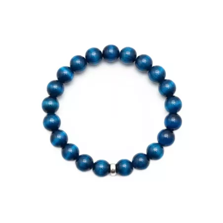 Bracelet homme perles naturelles 10mm rondes acier inoxydable