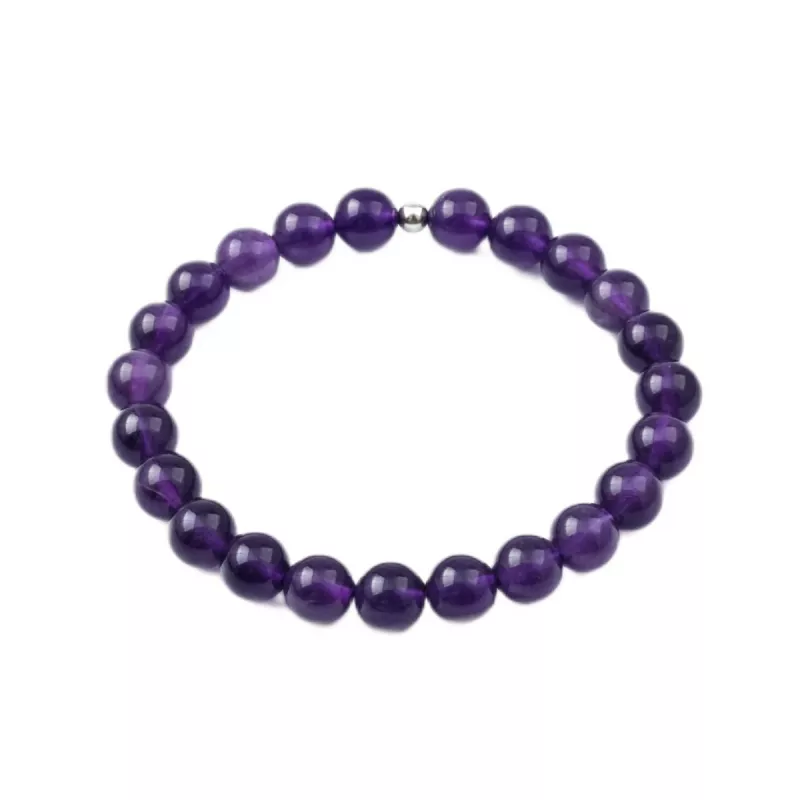 Bracelet homme perles naturelles 10mm rondes acier inoxydable