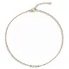 Collier fin Rusalka avec perles d eau ovales et chaine acier inoxydable doré