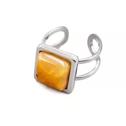 bague victoria acier inoxydable pierre naturelle fond blanc