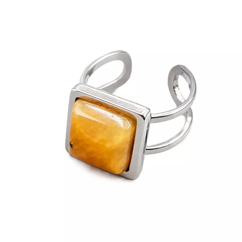 bague victoria acier inoxydable pierre naturelle fond blanc