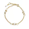 Bracelet Rusalka fin avec perles d eau et nacre facettee, acier inoxydable doré