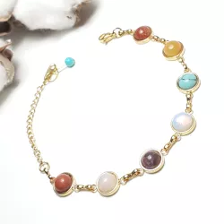 Bracelet Clairière Équilibre réglable avec fermoir homard et chaînette dorée