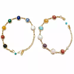 Bracelets Clairière Chakra Équilibre et Énergie en pierres naturelles cabochon