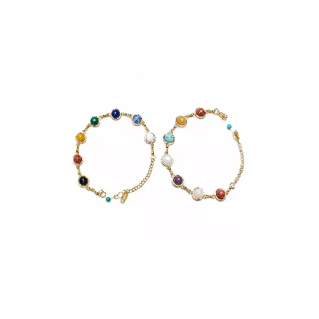 Bracelets Clairière Chakra Équilibre et Énergie en pierres naturelles cabochon