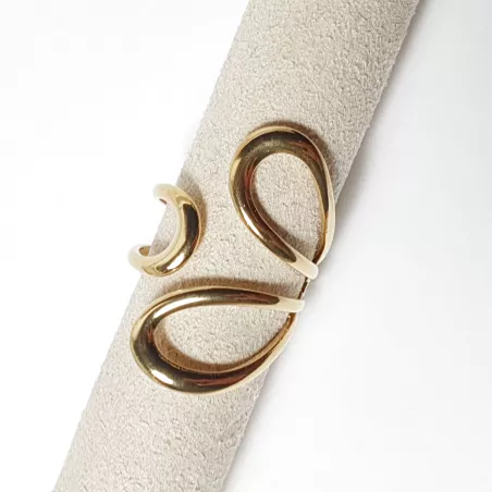 Bague contemporaine reglable finition miroir vue detail