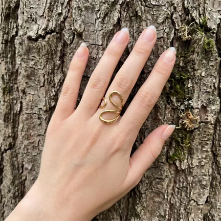 Bague tendance portee a la main style urbain