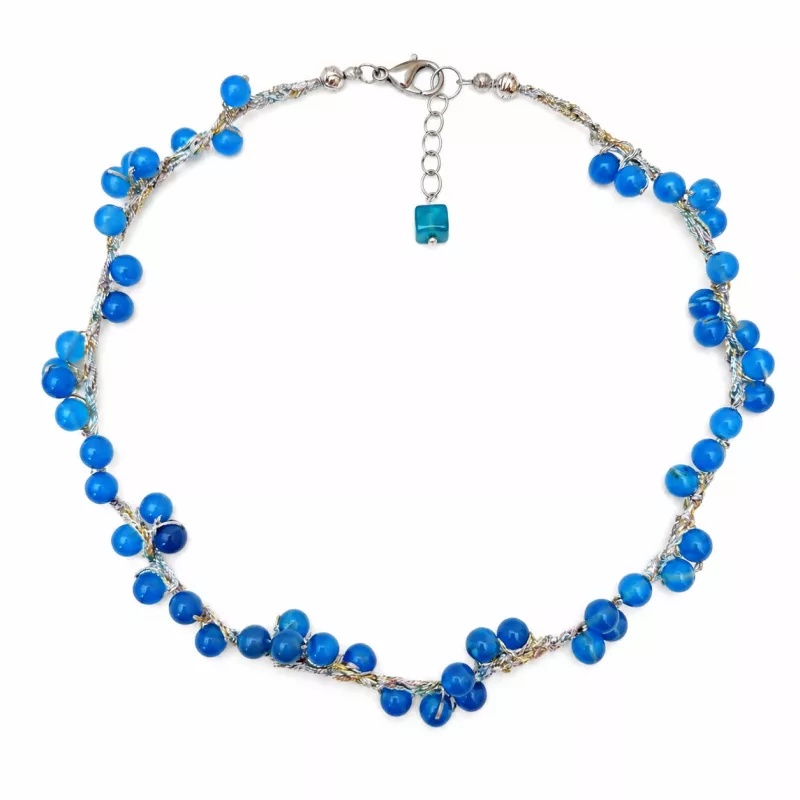 Collier court artisanal en perles rondes Bouly&Cailloux