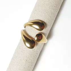 Bague moderne trois formes lisses en acier poli vue detail