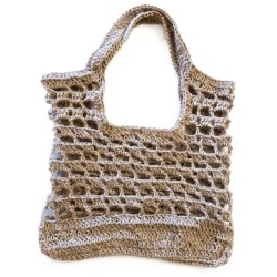 Sac Juan cabas suspendu en jute naturel sur fond blanc