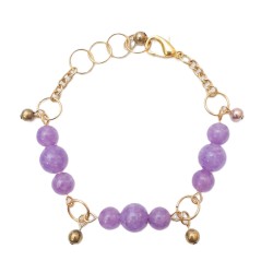 Bracelet Physalis en calcédoine lilas sur fond blanc