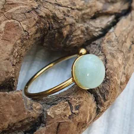 Bague fine "or" et pierre naturelle de votre choix