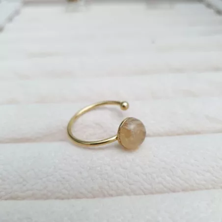 Bague fine "or" et pierre naturelle de votre choix