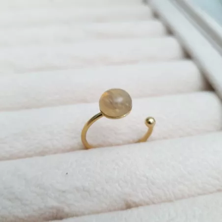 Bague fine "or" et pierre naturelle de votre choix