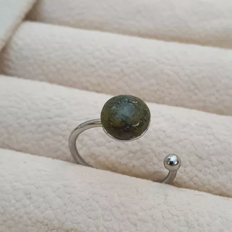 Bague fine "argent" et pierre naturelle de votre choix