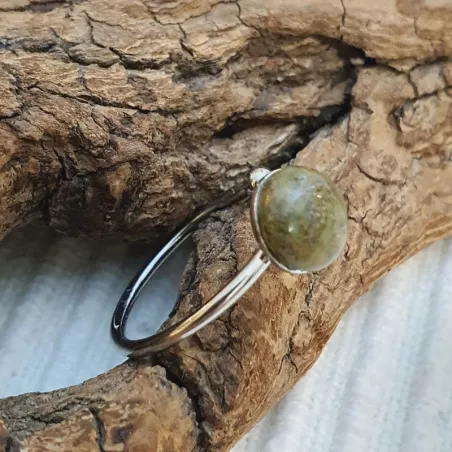 Bague fine "argent" et pierre naturelle de votre choix