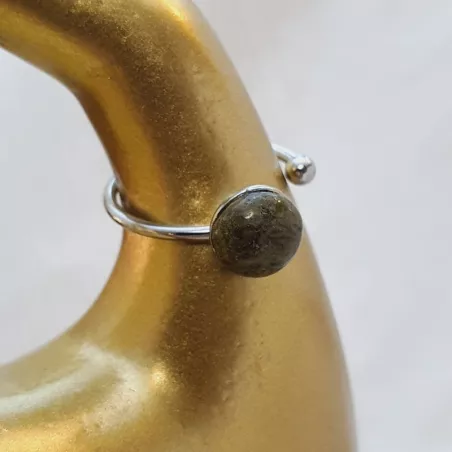 Bague fine "argent" et pierre naturelle de votre choix