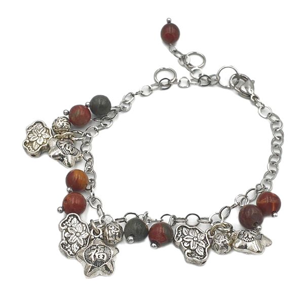 bracelet pierres naturelles inspiré rose des sables